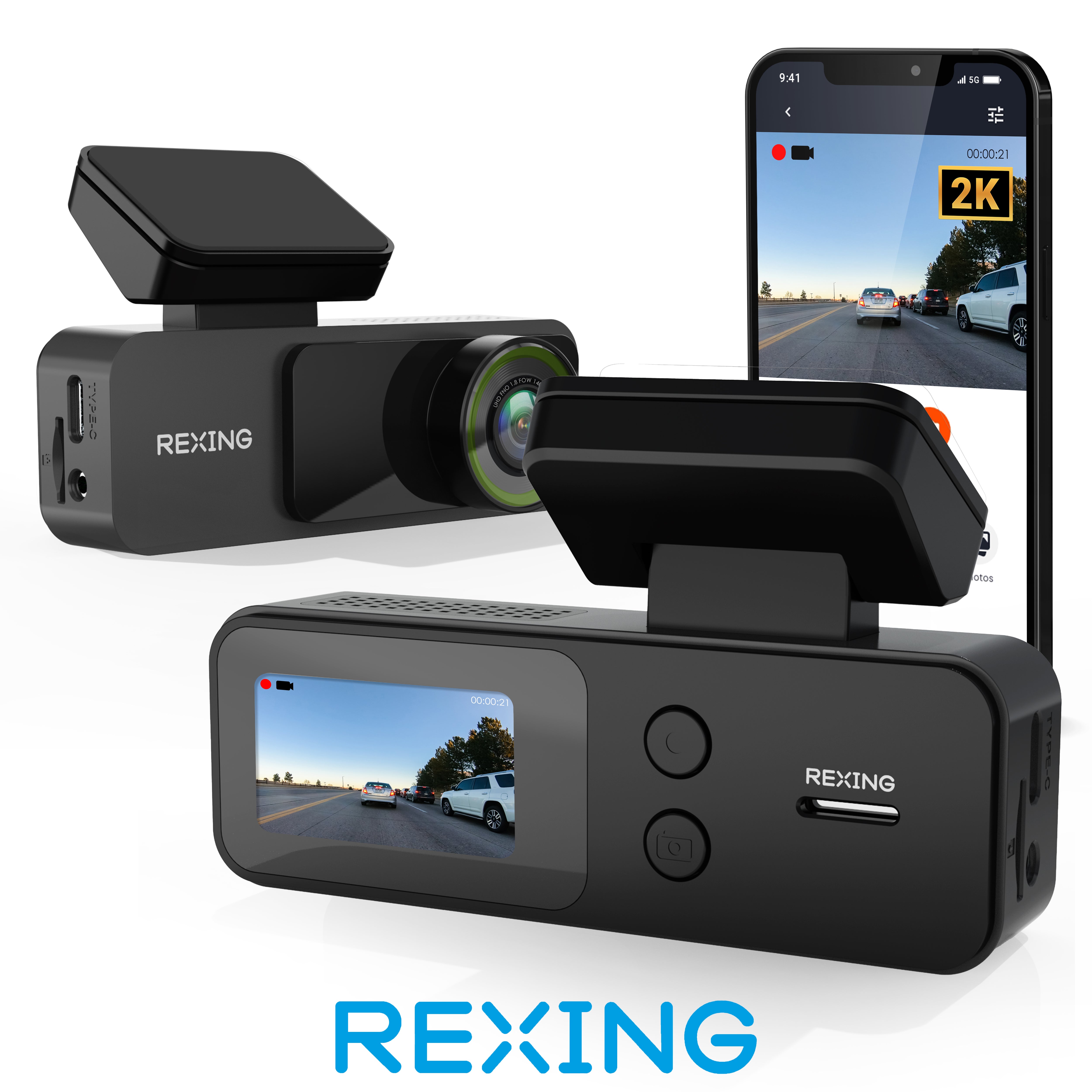 Rexing V1 Lite 2K WiFi Araç Kamerası + 32GB SD Kart