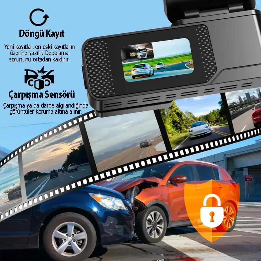 Rexing C2 2K+1080P WiFi Araç Kamerası + 32GB SD Kart