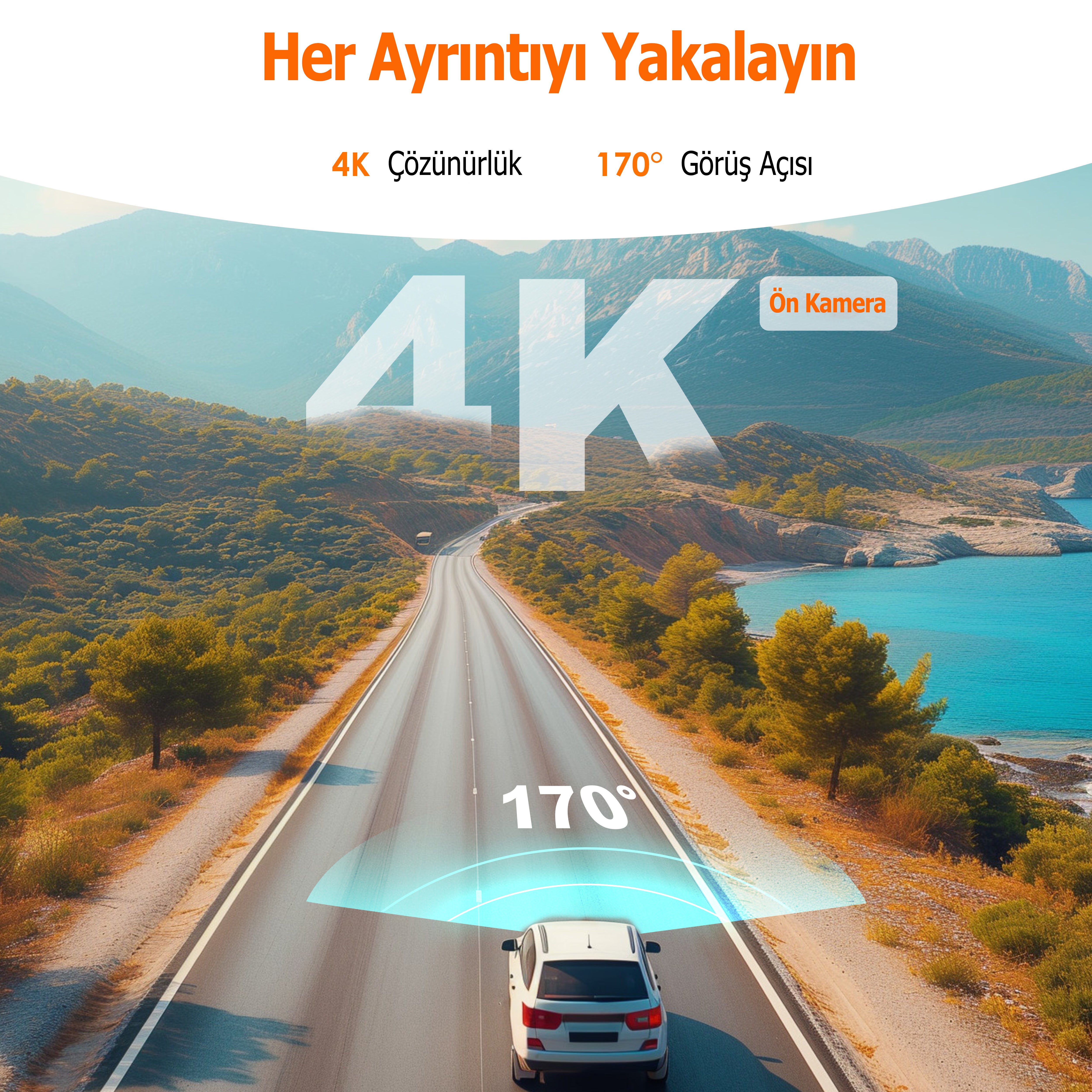 Rexing RH2 3 Kameralı (4K+1080P+1080P) WiFi Araç Kamerası + 64GB SD Kart